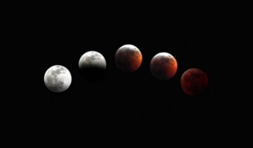 Timelapse photo of a lunar eclipse